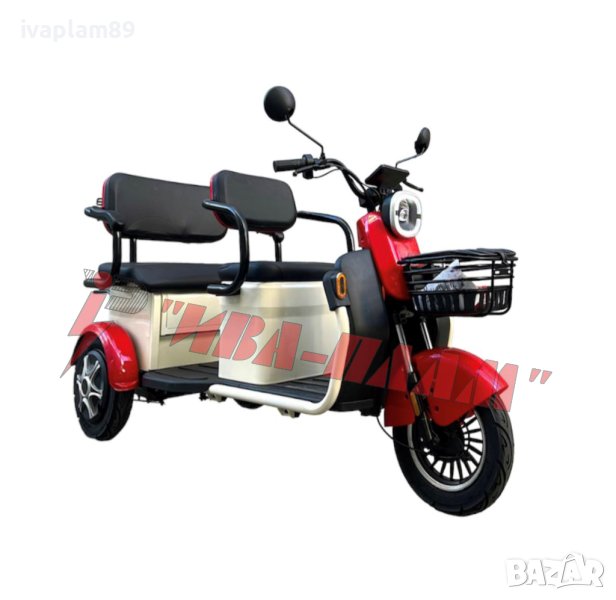 Електрическа триколка - Триместна 2000W,60V,23A+задно задвижване чрез диференциал+ЛИЗИНГ, снимка 1