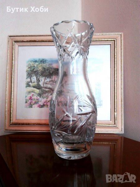 Масивна ретро кристална ваза, снимка 1