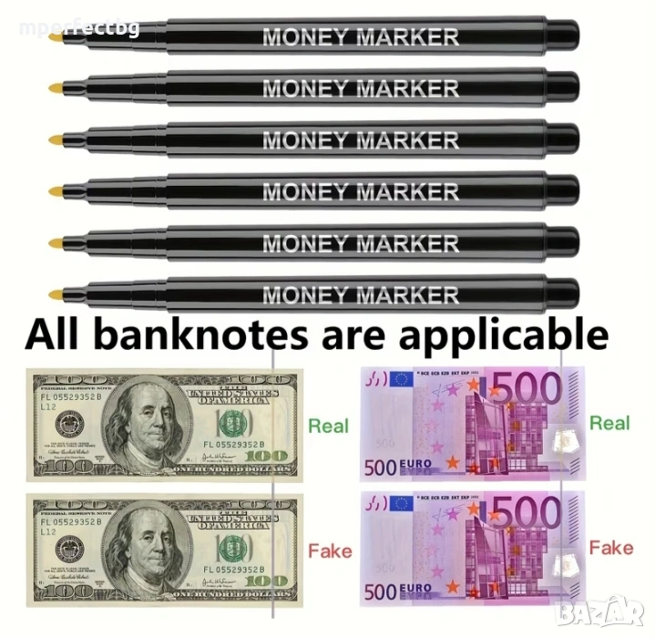 Маркер за фалшиви банкноти тестер за фалшива валута маркер за валута, снимка 1
