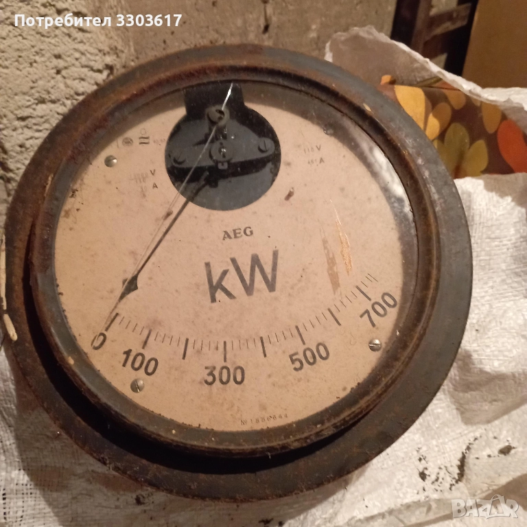 Оригинален ватметър от Немски радиопредавател -1936г, снимка 1