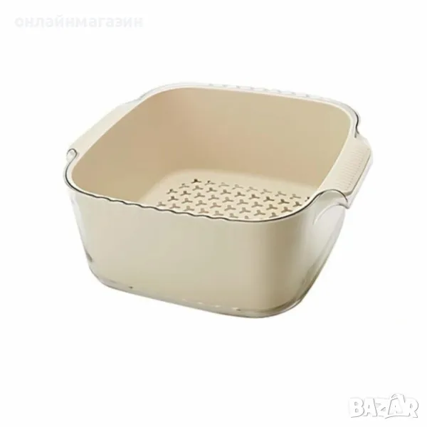 Многофункционална купа с гевгир 4 в 1 – за измиване, отцеждане и съхранение, снимка 1
