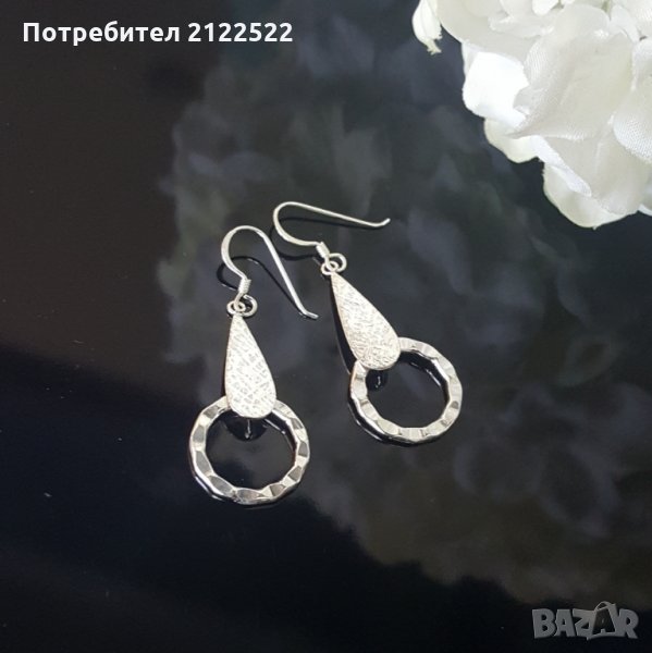 Сребърни обеци, снимка 1