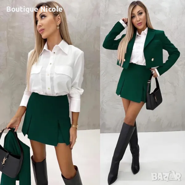Стилен сет сако и пола-панталонки    , снимка 1