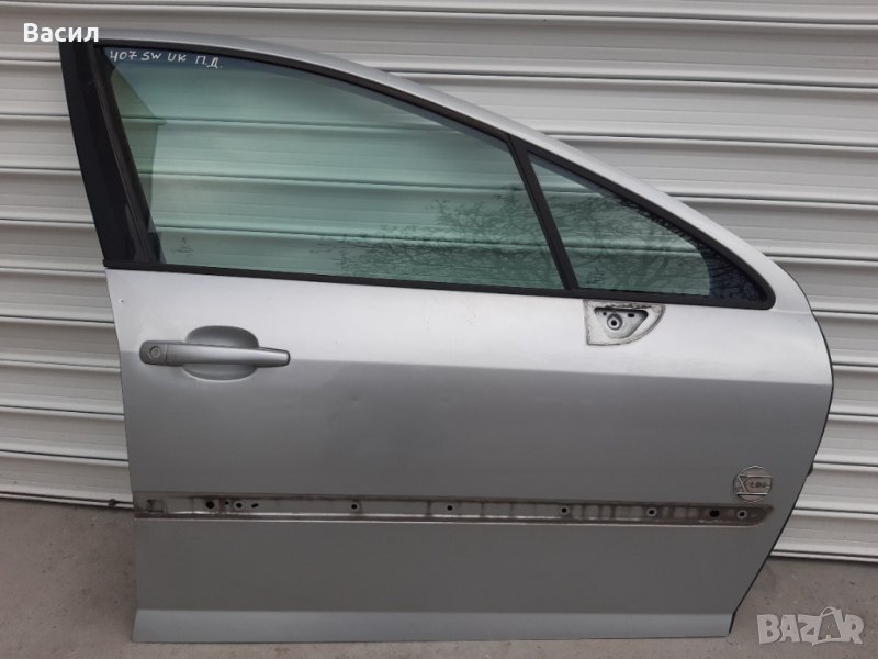Предна дясна врата СВЕТЛОСИВА Peugeot 407 SW 2.0 HDI 2.0hdi 136 к.с Пежо 407 КОМБИ 2.0 ХДИ 2.0хди pe, снимка 1