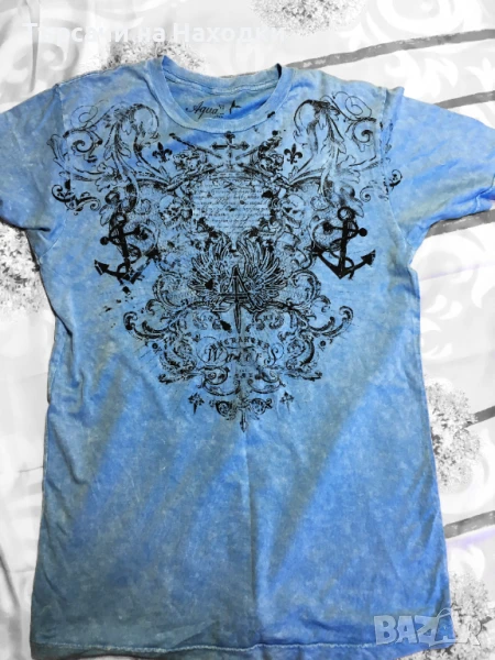 Автентична мъжка тениска Aqua VI Uncharted Waters Blue Lava Wash M Medium синя, снимка 1