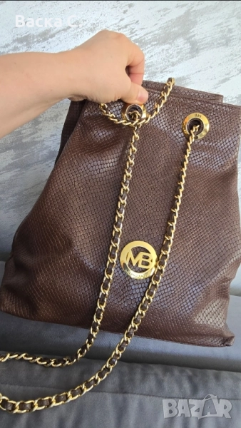 Уникална дамска раница, кафява, снимка 1