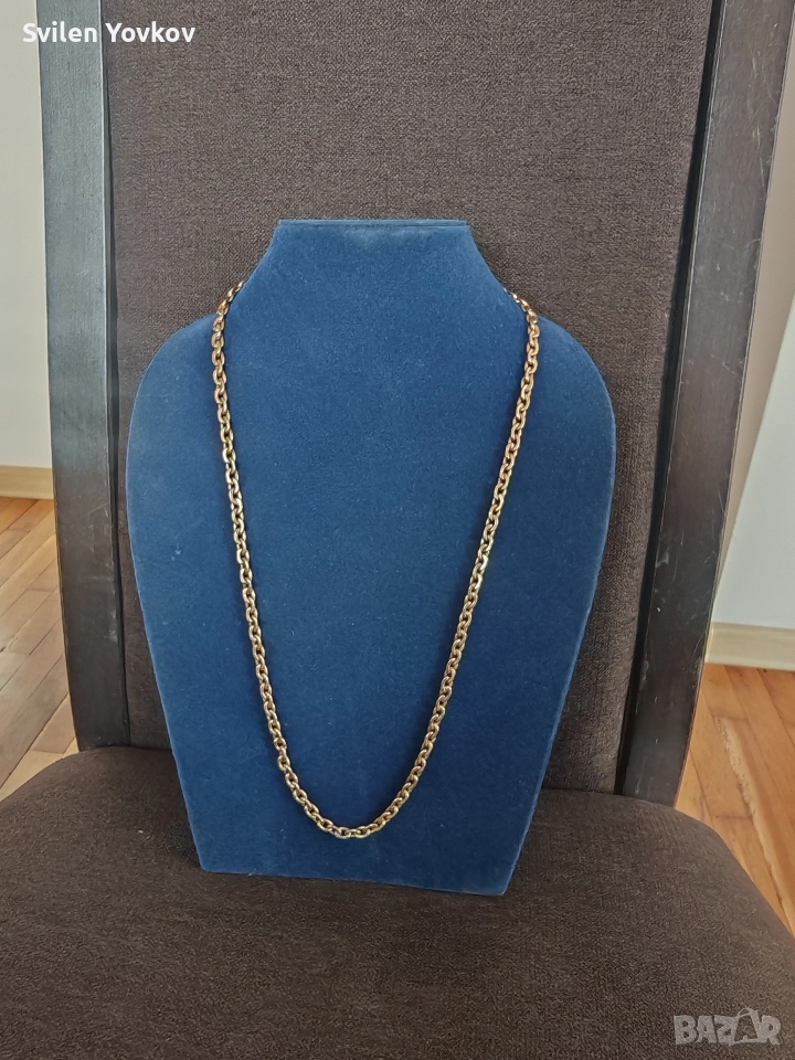 Продавам плътен български златен ланец като нов 14к 585 , снимка 1