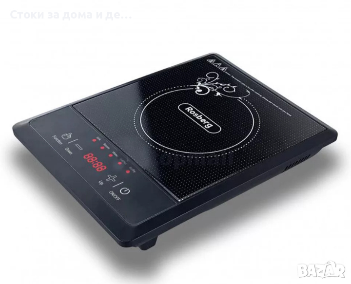 ✨Индукционен котлон Rosberg R51445J, 2000W, 8 нива, 5 функции, LED, Черен , снимка 1