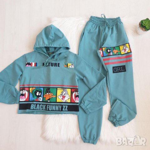 Спортен екип със анимационните герои от Looney Tunes във зелен цвят , снимка 3 - Спортни екипи - 30795170