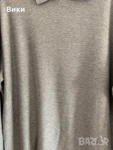 Сива дамска блуза с яка, снимка 3 - Блузи с дълъг ръкав и пуловери - 26332218