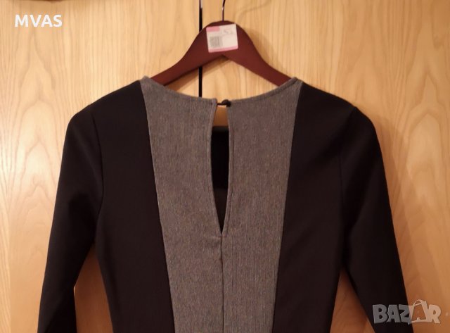 Нова -50% есенна рокля H&M S 36 размер черно и сиво, снимка 4 - Рокли - 26952670