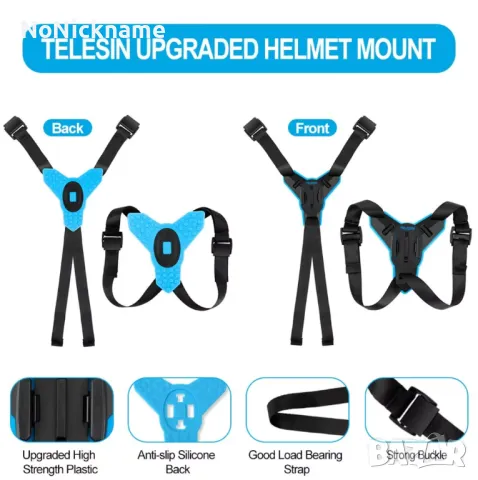 TELESIN Стойка за мотоциклетна каска GoPro mount монтаж държач без лепене за екшън камера , снимка 5 - Аксесоари и консумативи - 47772067