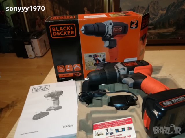 BLACK+DECKER LITHIUM 18V NEW MODEL 2101222019, снимка 2 - Винтоверти - 35516456