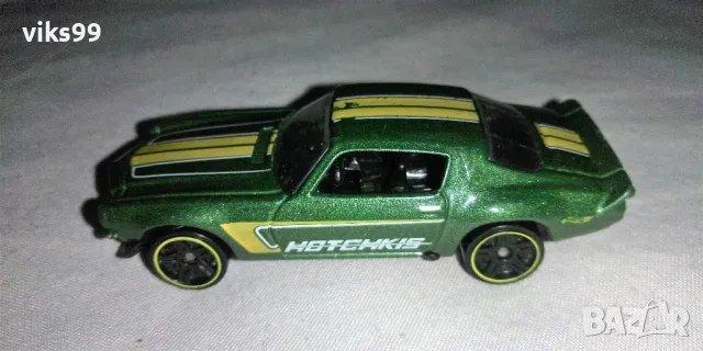 Hot Wheels 1970 Green Camaro TM GM - Мащаб 1:64 , снимка 2 - Колекции - 49193806