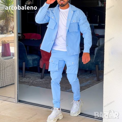 Мъжки ежедневен едноцветен комплект от две части, 4цвята , снимка 6 - Други - 43506590