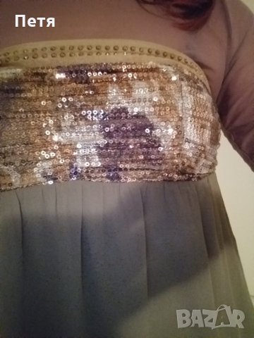 Рокля бюстие с пайети ,в цвят пепел от рози , снимка 2 - Рокли - 27657636