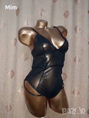 М Черно еластично, прозрачно боди , снимка 3 - Корсети, бюстиета, топове - 40174877