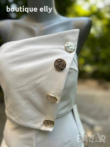 елегантен дамски гащеризон в черно и бяло, снимка 4 - Гащеризони - 52135257