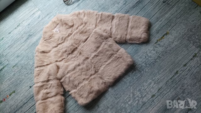 Палто от естествен косъм -екрю