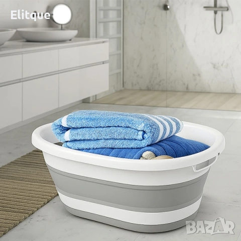 Сгъваем леген за дрехи. Размер: СГЪНАТ : д-55см; ш -25 ; в - 7см / разпънат: д- 55см; ш- 25см; в - 1, снимка 6 - Други стоки за дома - 53126308