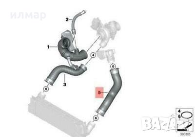11618571897 Маркуч за турбо за БМВ/BMW  5 (F10, F11) -2,0d, снимка 3 - Части - 34662217