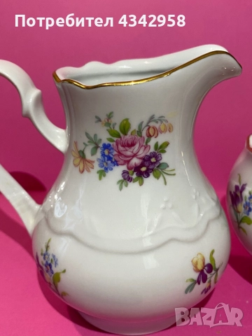 Kahla.Germany.1960-те.Кана за мляко и захарница., снимка 3 - Антикварни и старинни предмети - 52680056