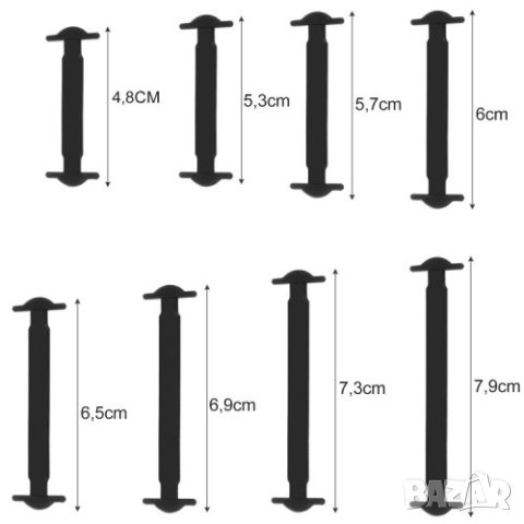 Силиконови връзки за обувки - 16 броя, бели, черни, цветни , снимка 3 - Други - 43159164