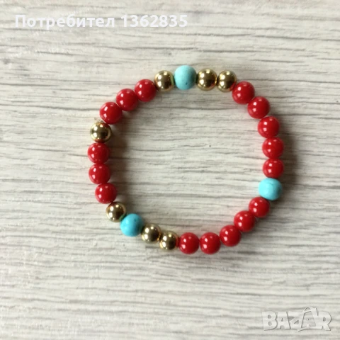 НОВА оригинална дубайска червена гривна от скъпоценен камък от Дубай, снимка 5 - Други - 51415192