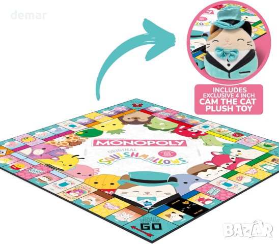 Монополи на английски - Squishmallows (EN), снимка 2 - Образователни игри - 43185530