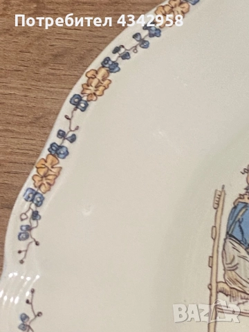 Винтидж фаянсова чиния Sarreguemines France – Enfants Richardг., снимка 5 - Антикварни и старинни предмети - 52374629