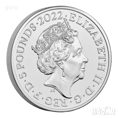 МОНЕТА ОТ 5 ПАУНДА – КРАЛИЦА ЕЛИЗАБЕТ II- КРАЛСКИ МОНЕТЕН ДВОР 2022г. - 70 ГОДИНИ НА ТРОНА, снимка 3 - Нумизматика и бонистика - 52577633