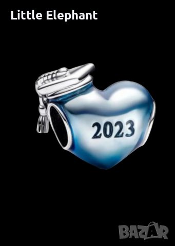 Outlet Sale Сребърен елемент Пандора"Клуб 2023 г,Graduated",сърце/нов, снимка 1 - Колиета, медальони, синджири - 40406291