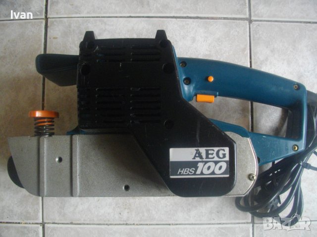 AEG-1010W/350m/min/4,8kg/4,8 A-Немски Професионален Голям Лентов Шлайф-ОТЛИЧЕН-Почти Нов-АЕГЕ