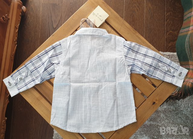 Комплект риза с дълъг ръкав и дънков гащеризон с подплата Grain De Ble, снимка 8 - Комплекти за бебе - 43447741