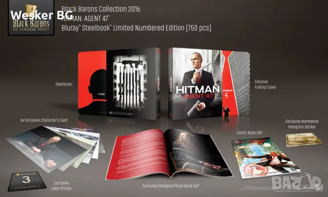 Hitman Agent 47 Steelbook Black Barons, снимка 2 - Blu-Ray филми - 49507138