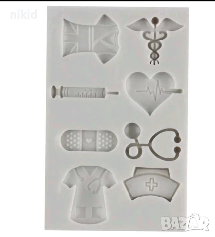 Медицина медицински лекарски доктор докторски силиконов молд форма фондан декор торта , снимка 2 - Форми - 51397706