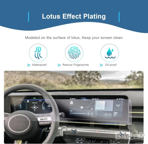 Защитен екран за Hyundai Kona SX2 (2024-2025) - 12.3 инча, GAFAT, снимка 6 - Аксесоари и консумативи - 52095924