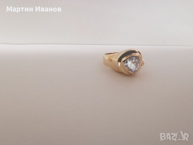 Златен мъжки пръстен с циркон 2, снимка 6 - Пръстени - 38537640