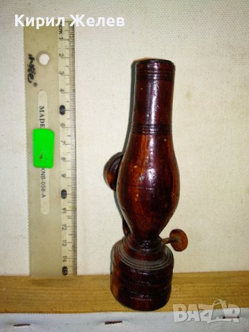 Стара РЪЧНО ИЗРАБОТЕНА от ДЪРВО ГАЗЕНА ЛАМПА За РЕТРО ИНТЕРИОР в МЕХАНА БИТОВ КЪТ КОЛЕКЦИЯ 41416, снимка 7 - Декорация за дома - 43590960