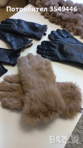 Дамски зимни ръкавици в съчетание от естествена кожа и естествен пух от лисица, снимка 3 - Други - 43838874