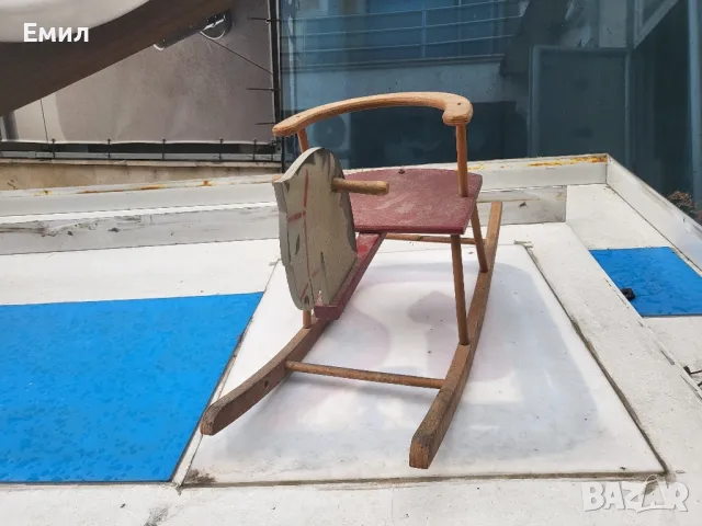 Детско дървено конче люлка от соца, снимка 2 - Колекции - 49615485