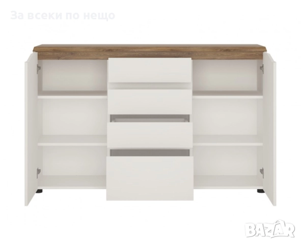 Скрин TOLEDO TOLK01 KOM2D4S алпийско бяло-дъб стирлинг/бял лак Код P1241, снимка 2 - Скринове - 51786821