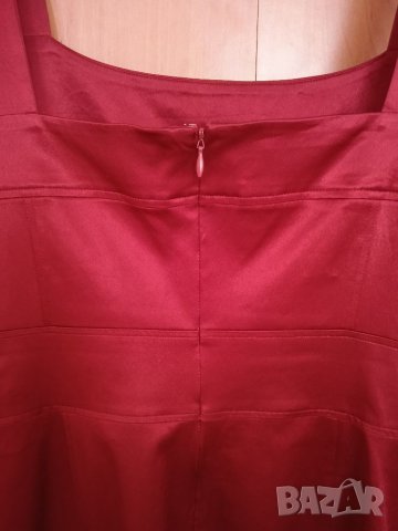 Червена сатенирана рокля, снимка 8 - Рокли - 37727396