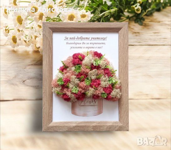 Подарък за учителка със скандинавски мъх 