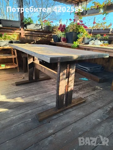 Маса Масив , снимка 2 - Градински мебели, декорация  - 48377598