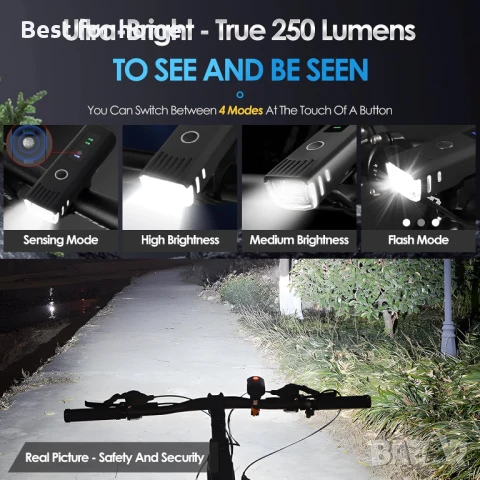 LED велосипедни светлини за нощно каране, снимка 2 - Аксесоари за велосипеди - 50565256