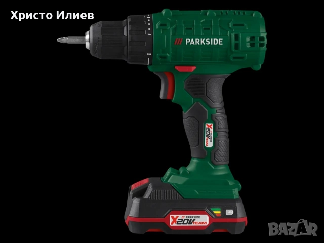 Parkside Акумулаторен пробивен винтоверт 20V Li-Ion PBSA 20-Li A1 батерия и зарядно, снимка 6 - Винтоверти - 51652300