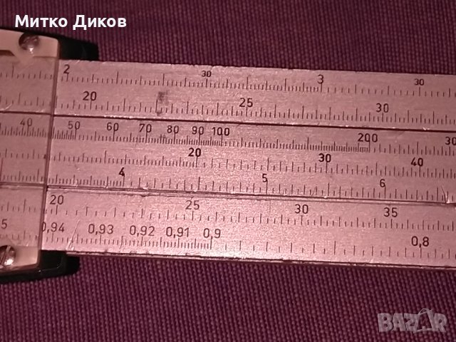 Rechenschieber reiss 3201 логаритмична линия от соца ГДР метална, снимка 11 - Други ценни предмети - 43141693