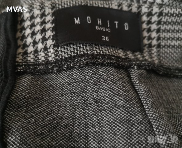Нова класическа пола Mohito сиво каре S размер, снимка 3 - Поли - 40779413