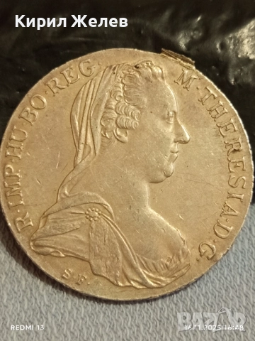 Сребърна монета талер 1780г. Мария Терезия Австро-Унгария рядка за КОЛЕКЦИЯ 52222
